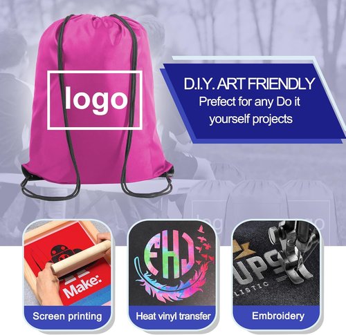 BeeGreen Drawstring Backpack - Heavy Duty Cinch Sack | 2-Pack, X-Large 22.4" L x 17.5" W, Machine Washable