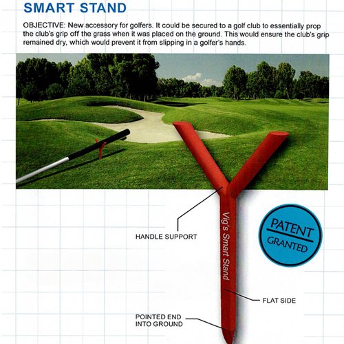 Golf Club Stand - Portable Golf Accessories for Course Play, Vig's Smart Stand Pocket-Size Y-Shape Design, Yellow