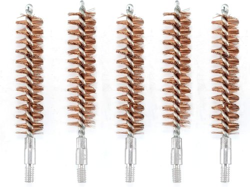 BOOSTEADY Gun Cleaning Brush Set - 5 Phosphor Bristle Brushes & 50 Professional Patches | Multi-Caliber
