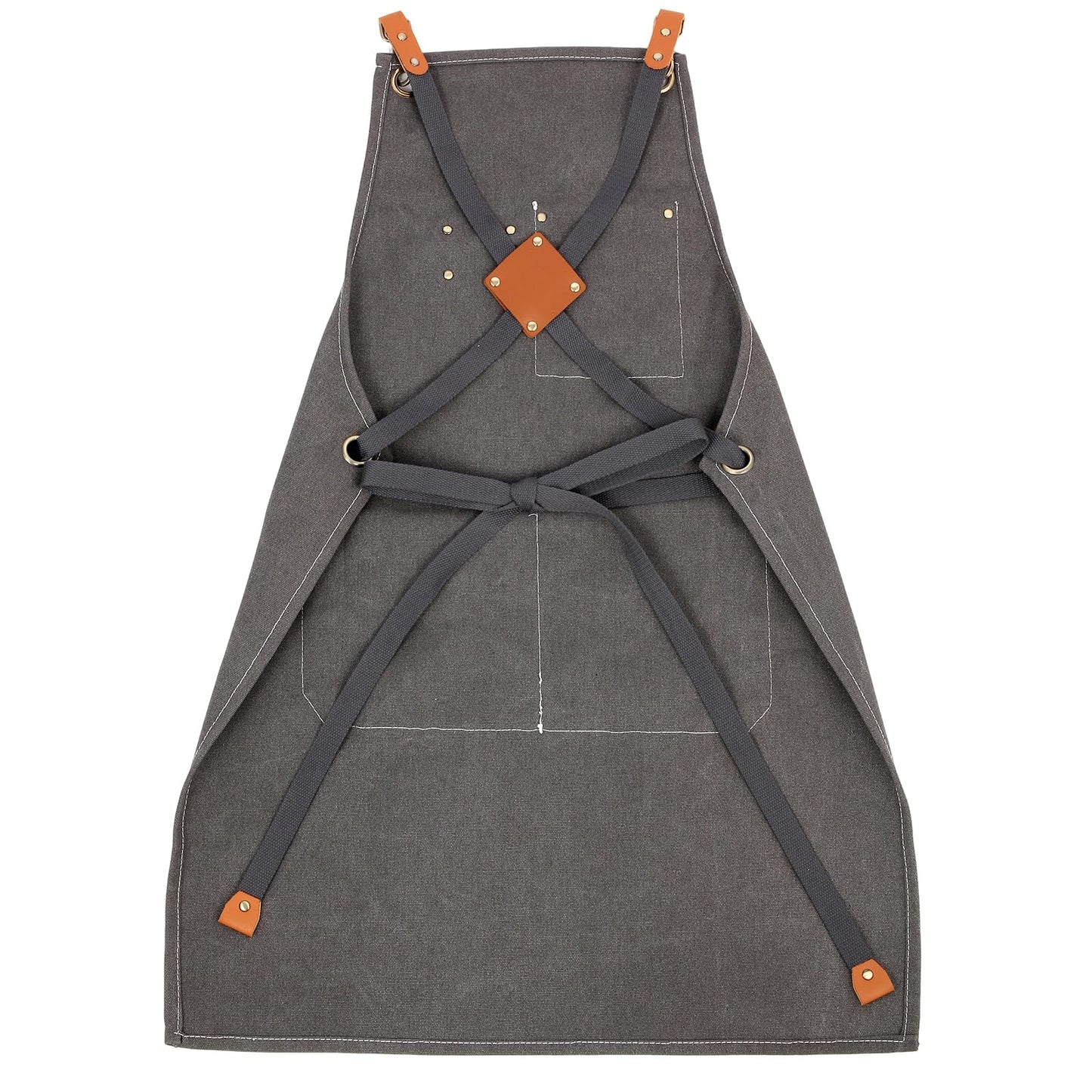Rtcimoic Men's And Women's Work Aprons, With Pockets, Suitable For Bartenders, Hairdressers, Florists, Chefs, Gardeners, And Waiters, Professional Canvas Aprons With Adjustable Straps. (Dark Grey)