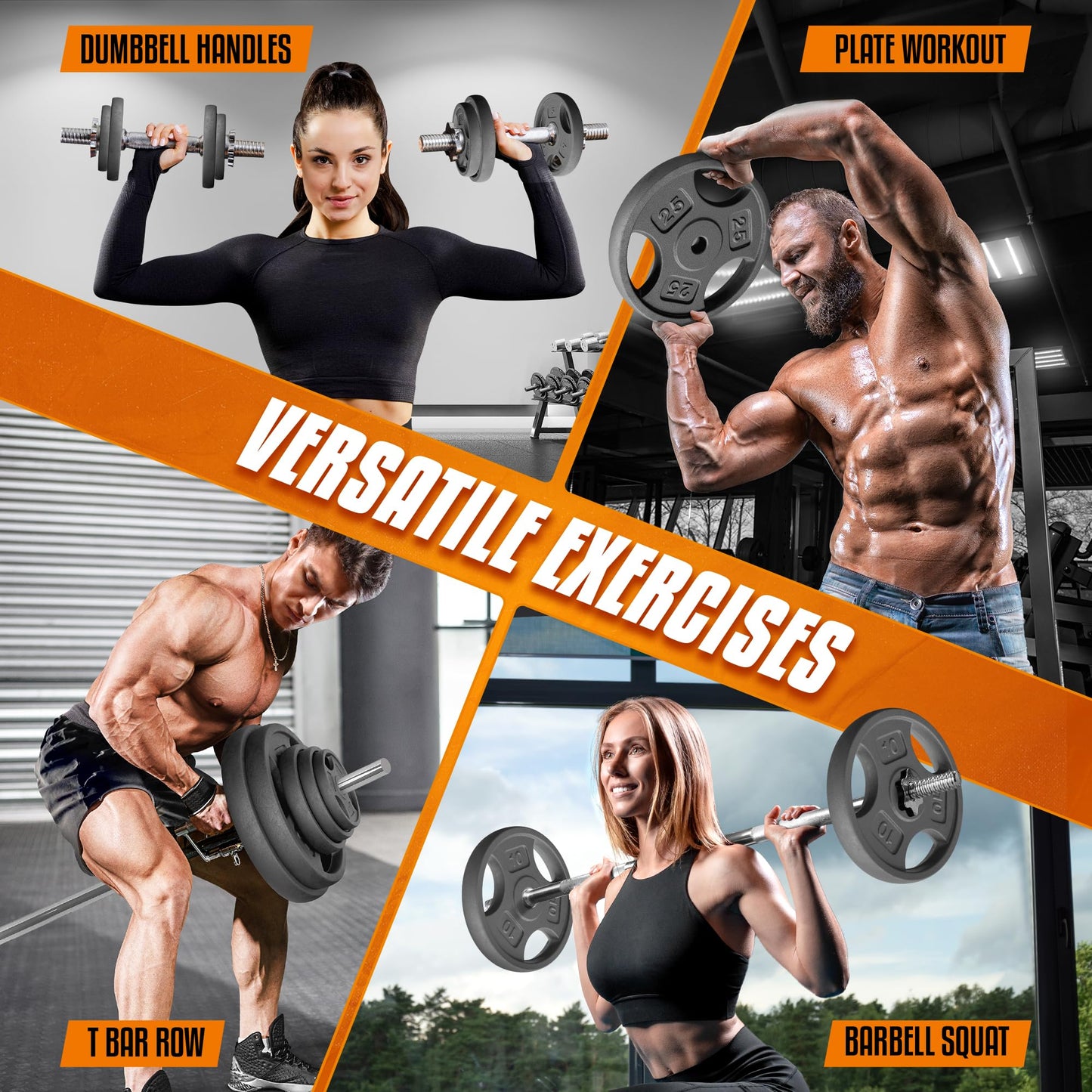 Yes4All 1 Inch Grip Cast Iron Weight Plates for Dumbbells – Standard Weight Plates - 2.5lb - Single