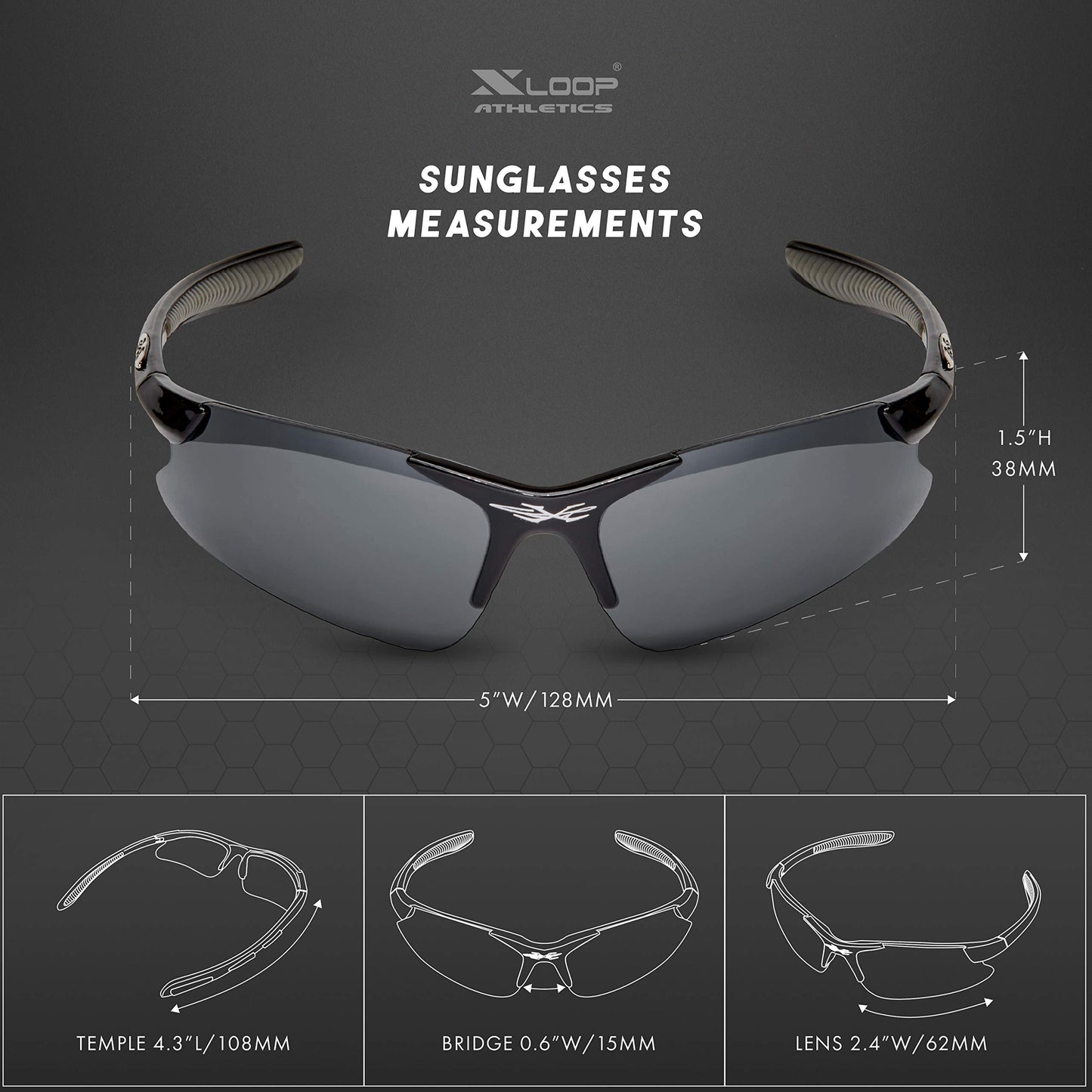 X LOOP Kids Sports Sunglasses for Boys Girls Children Age 3-10 - Half Frame UV400 Baseball Cycling Softball Glasses