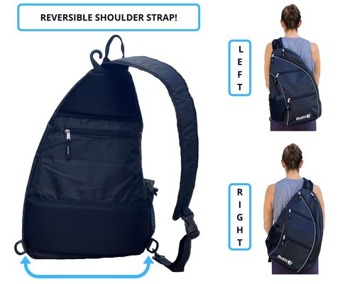 McEtt Pickleball Sling Bag & Mesh Ball Bag – Adjustable Crossbody Backpack for Women Men – Holds Pickleballs, Paddles, Water Bottle, Gear