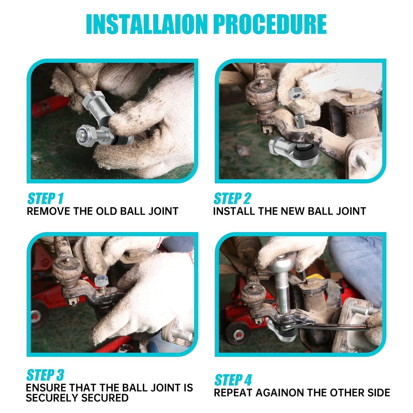 10L0L Golf Cart Outer Tie Rod End Ball Joint Kit for Yamaha G22, G27, G29 Drive Gas and Electric Golf Cart 2003-Up