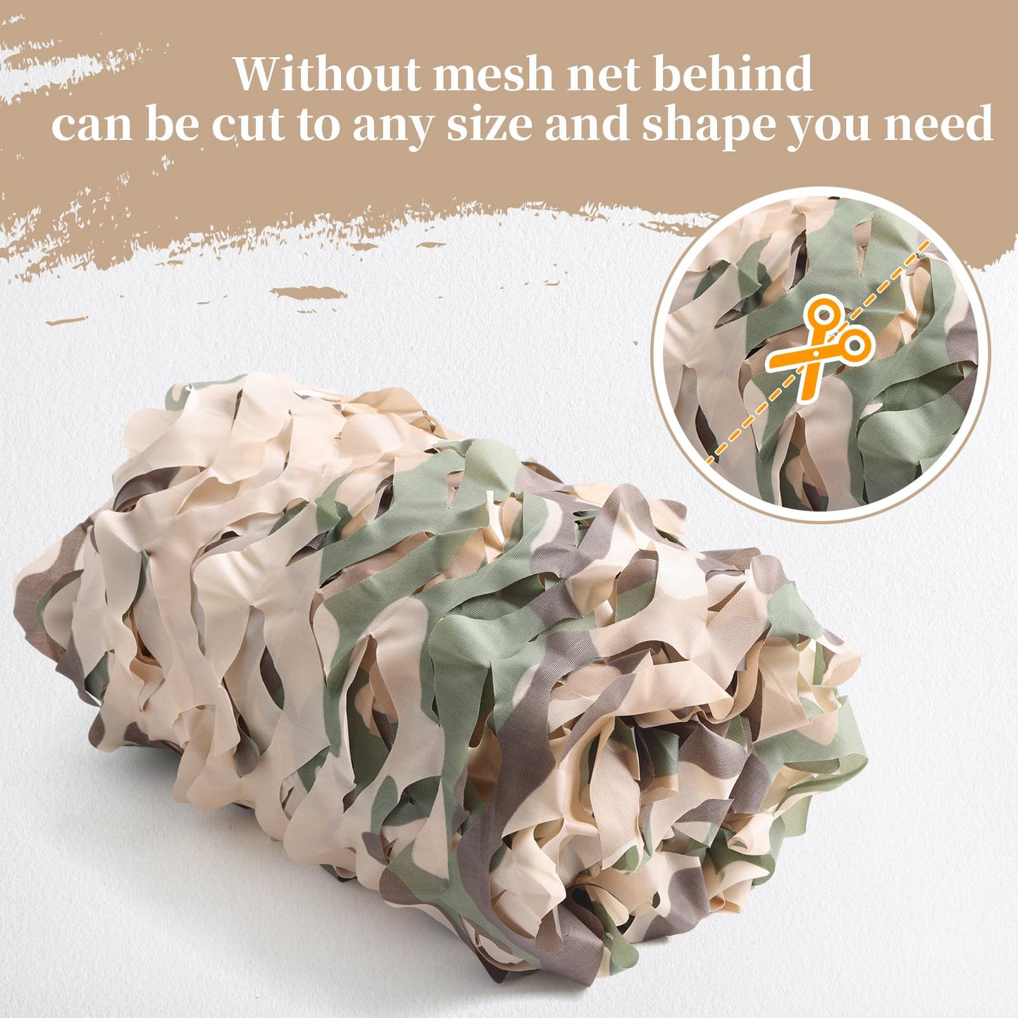 Yeacool Camo Netting Camouflage Netting Sunshade Net for Decor Hunting Blind Outdoor Photography Dinosaur Birthday Theme Party Decoration (Brown Camo, 9.8ftx19.7ft,3m*6m)