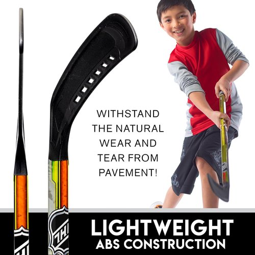 Franklin Sports NHL Kids Street Hockey Stick Set - (2) Youth Sticks + (1) Roller Hockey Ball | Ideal Starter Set