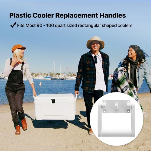 SurpLee 21025 Replacement Handles for Coolers,Compatible with 90-100 Qt Coolers，High Strength Plastic Handles & Screws Replacement Parts-2 Pack