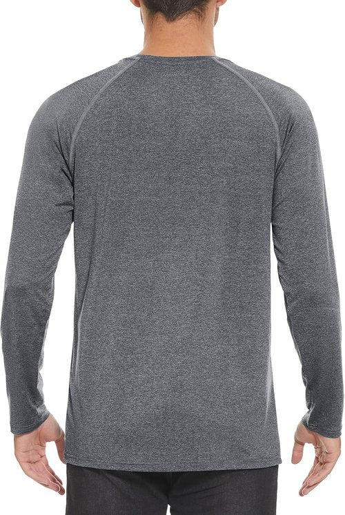MAGCOMSEN Men's Quick-Dry Long Sleeve Shirt | UPF 50+ Sun Protection Athletic Fishing Tee