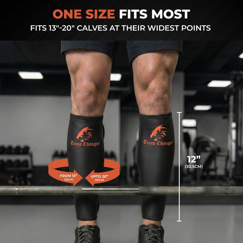 Trend Changer 7mm Weightlifting Shin Guards & Calf Support Brace – Adult Shin Guard with Thick Neoprene Padding for Deadlifts, CrossFit, Rope Climbs, Box Jumps – Adjustable Compression Fit for Men & Women