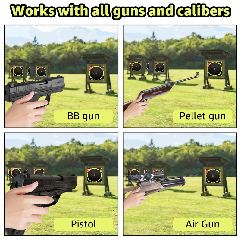 50PCS Self Adhesive Shooting Target, 10 Inch Paper Sticker Targets with Cover-up Patches, Paper Target for Gun, Pistol, Rifle, Bb Gun, Airsoft, Pellet Gun, Air Rifle