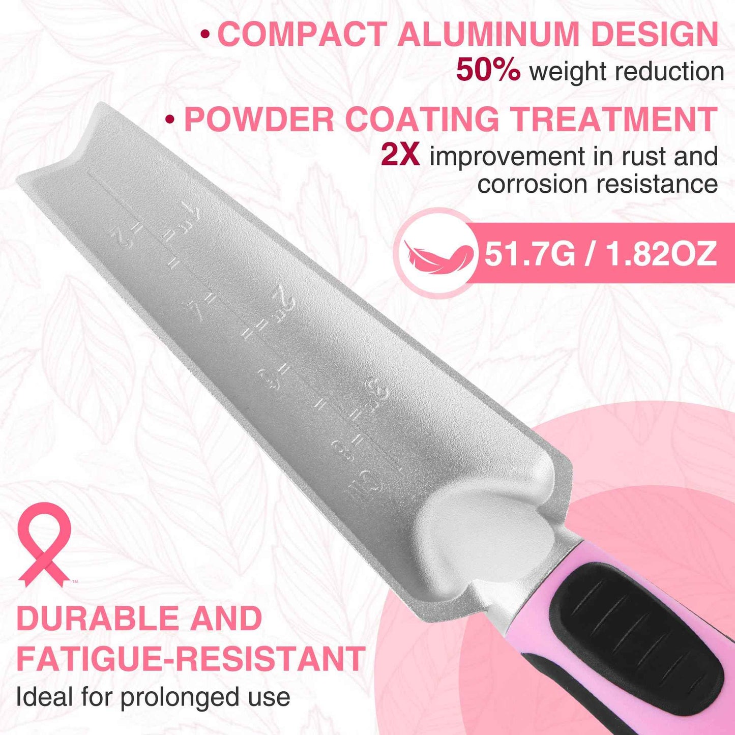 WORKPRO 5PCS Garden Tool Set, Powder Coating Compact Aluminum Gardening Tool Set with Repotting Mat, Outdoor Garden Hand Tools, Ideal Gardening Gift, Pink Ribbon