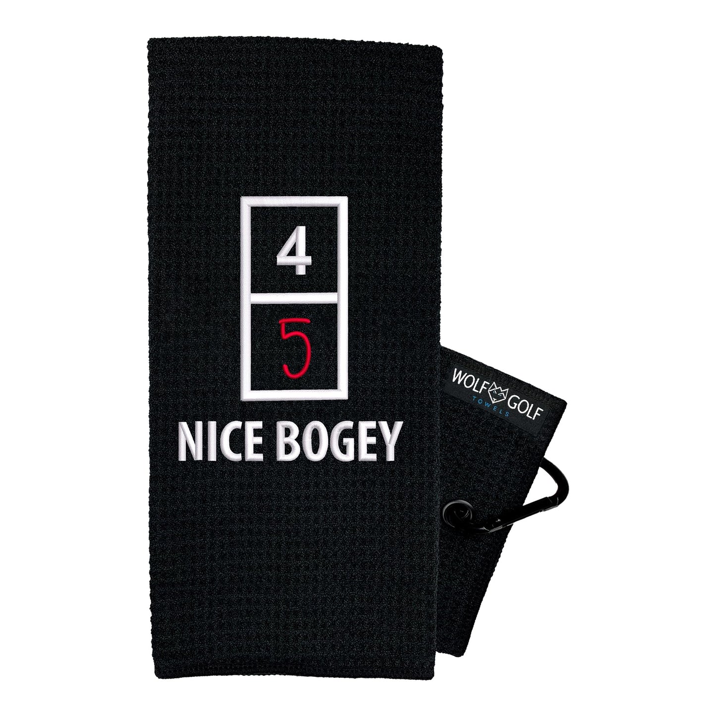 Wolf Golf Towels - Nice Bogey Golf Towel - Embroidered Funny Golf Towel - Golf Gift for Men or Women - Golf Accessories for Women or Men