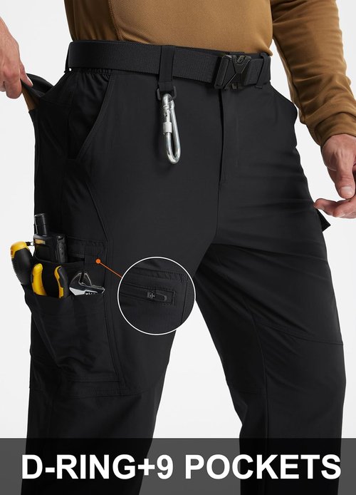 Libin Men's Cargo Pants - Water Resistant Tactical Hiking Trousers with 9 Pockets