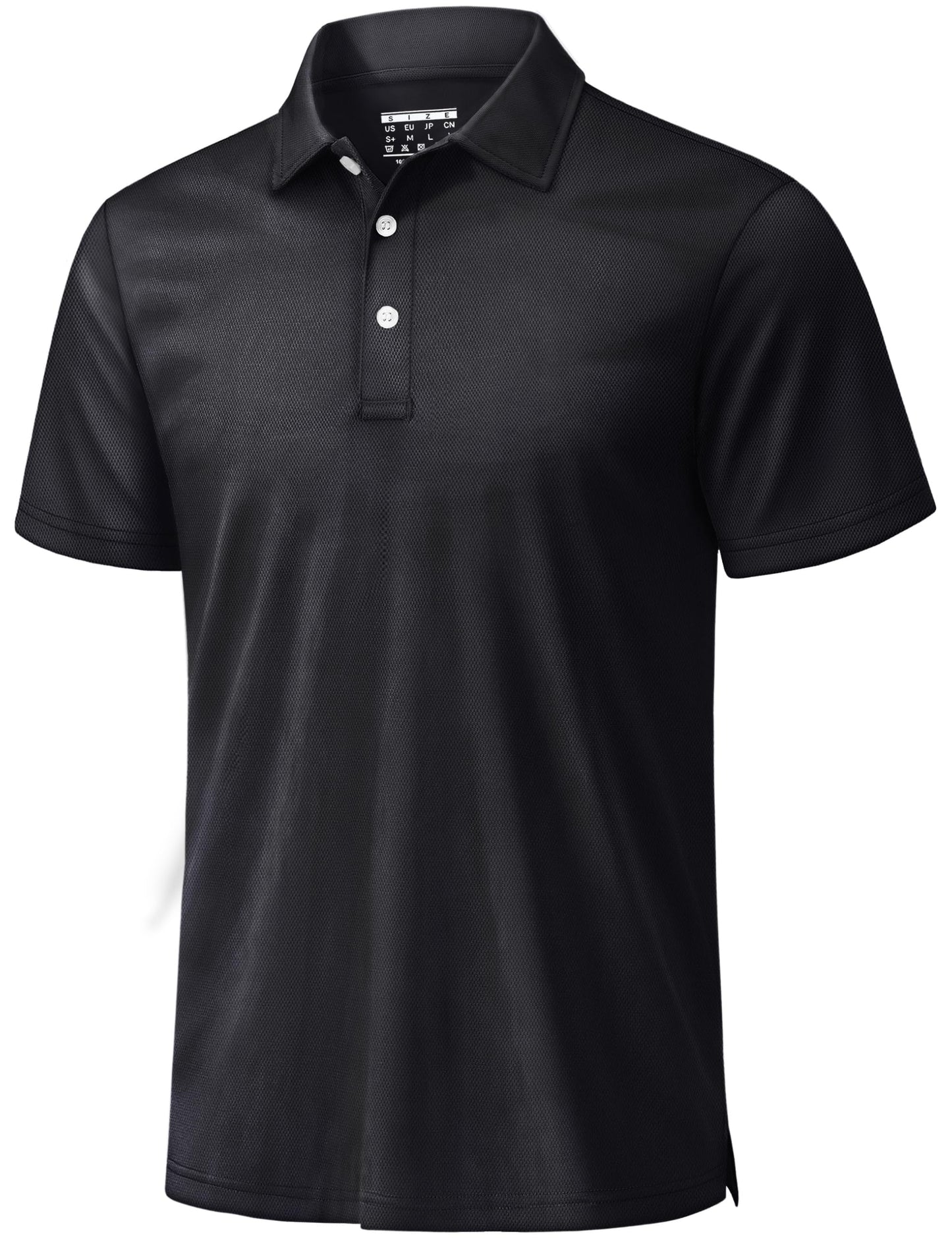 TACVASEN Mens Golf Shirt Dry Fit Mens Polo Shirts Short Sleeve Performance Golf Polos for Men with Collar Work Shirts Black, XL