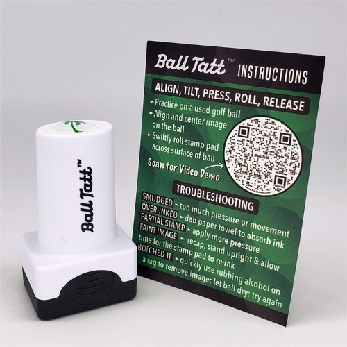Ball Tatt - Golf Ball Stamp, Self-Inking Marker - Quick-Dry Permanent Marking Tool, No Leaks or Refills, Reusable & Waterproof Golfing Stamper - Ideal Gift for Golfers, Dads, Retirement (Palm Tree).