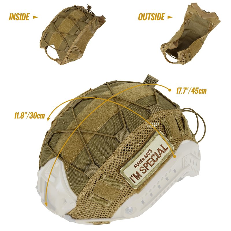 OneTigris Tactical Helmet Cover, Cloth Cover for Fast Helmet in Size M/L & Fast Bump Helmet in Size L/XL - ZKB06 No Helmet
