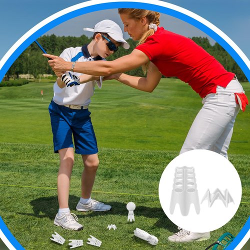 Honoson 30 Pieces Golf Simulator Tees for Home Outdoor Indoor Golf Tees Simulator Plastic Practice Training for Winter Turf and Driving Range, 15 Tall and 15 Small (White)