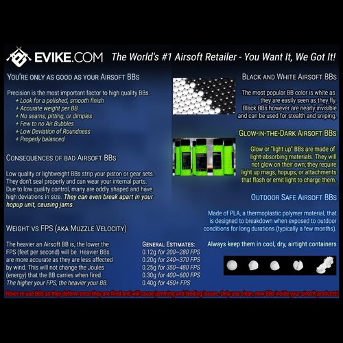 Evike Airsoft - Match Grade 6mm Airsoft Glow in The Dark BBS (Weight: Green Glow / 0.25g / 5600 Rounds)
