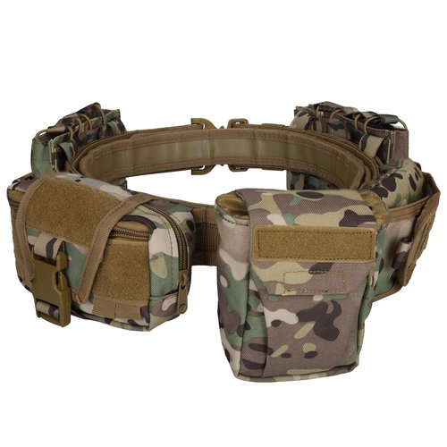 BOMTURN Battle Belt Tactical With Accessories: Duty Law Enforcement Combat Airsoft Police Belt With Pouches 7pcs