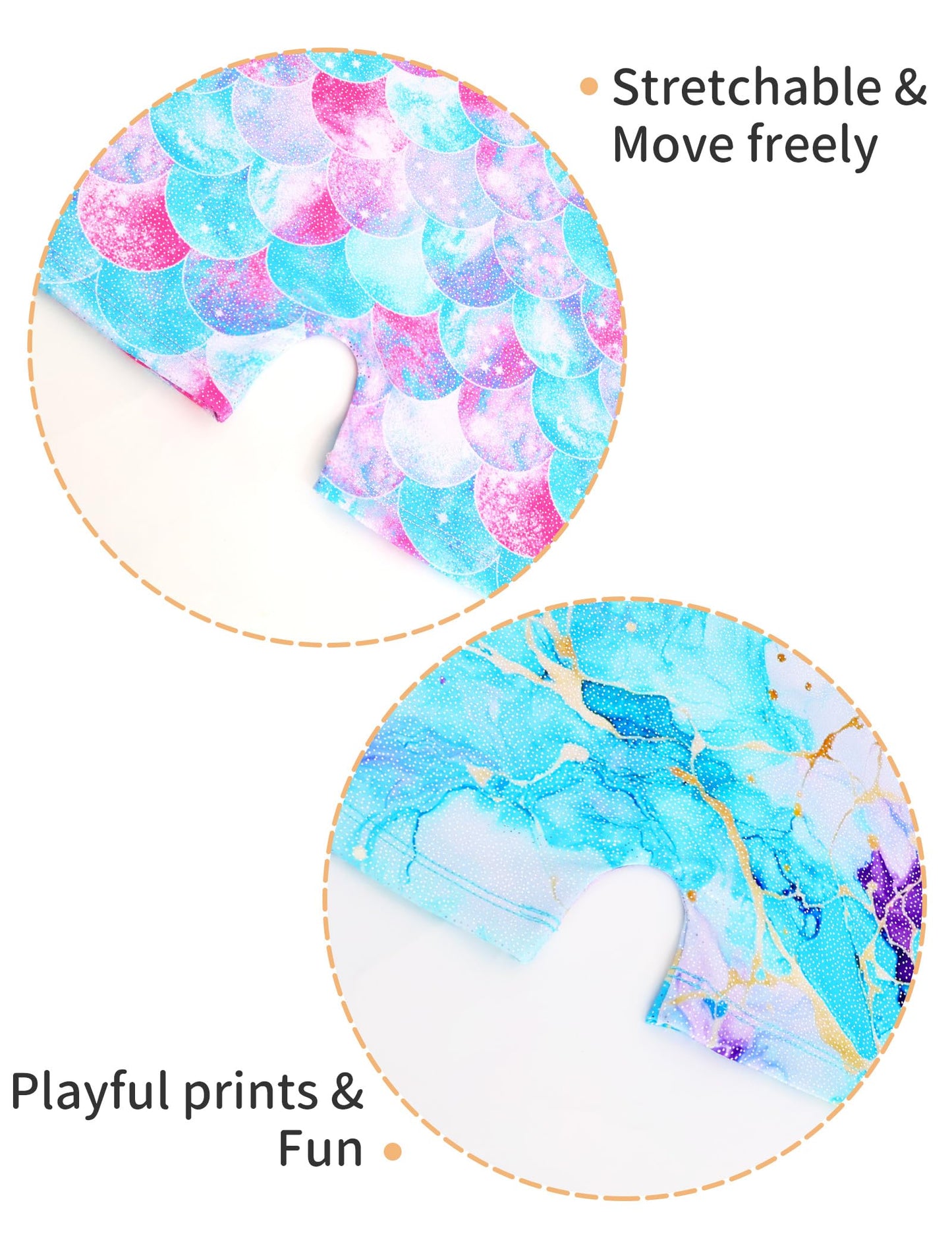 Nokecina Girls Gymnastics Leotards Size 6-7 Years Old 2 Pack Green Purple Biketards Kids Gym Outfits