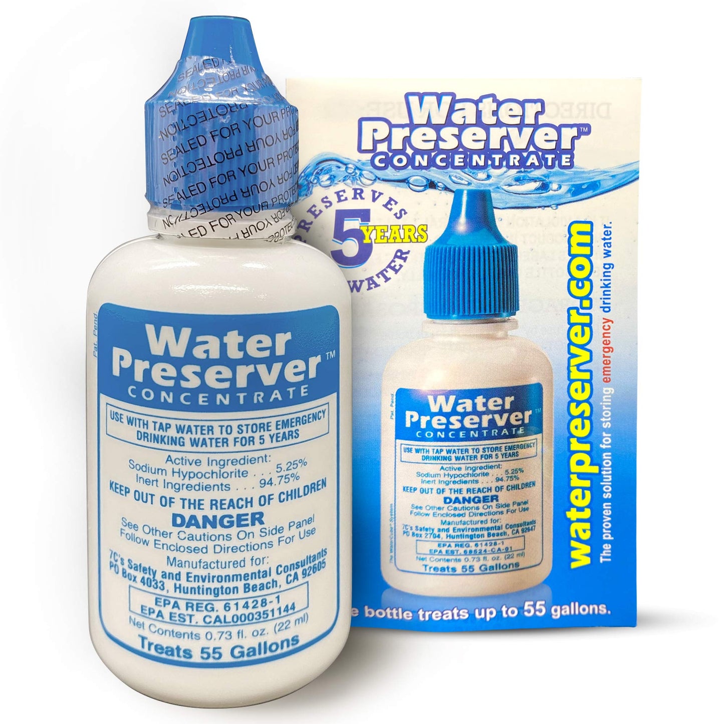 HGFLMR Water Preserver Concentrate for 55 Gallon, 5-Year Emergency Drinking Water Treatment and Storage Drops