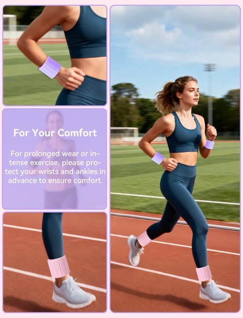 Redlake Weighted Bangles, Wrist Weights & Ankle Weights 2 Packs – Adjustable, Silicone Waterproof, Non-Slip, Easy Wear for Women & Men | 2 lbs (1 lb Each) Weighted Arm Bands for Pilates, Yoga, Running & Walking
