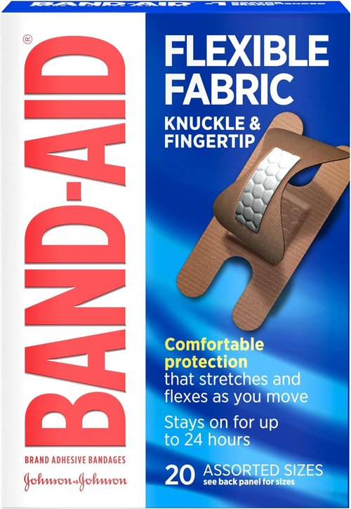 BAND-AID Brand Flexible Fabric Adhesive Bandages - Sterile Wound Care for Cuts & Burns | 6 Pack