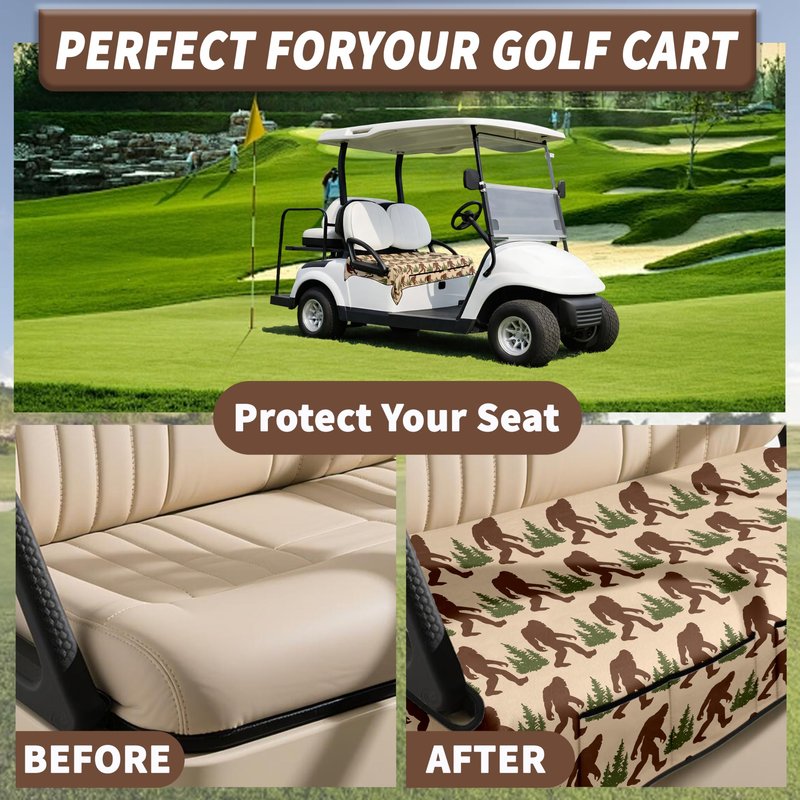 rywyyebsi Golf Cart Seat Covers with Front Pockets Golf Cart Seat Towel Blanket for Men Women Keeps Seat Comfortable and Clean 51"x 31" Golf Cart Accessories for 2-Person Seats Decorations