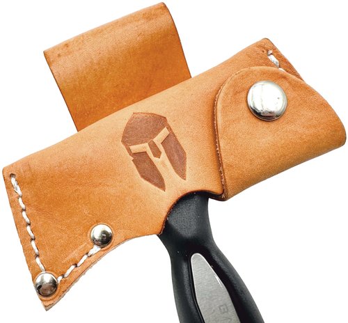 BATTLBOX Skachet Axe Head Skinner Hammer Hatchet Vintage Survival Tool - 3.5in Carbon Steel Blade Edge - Genuine Leather Sheath, Belt Loop - Bushcraft Outdoor Survival Ax Skatchet