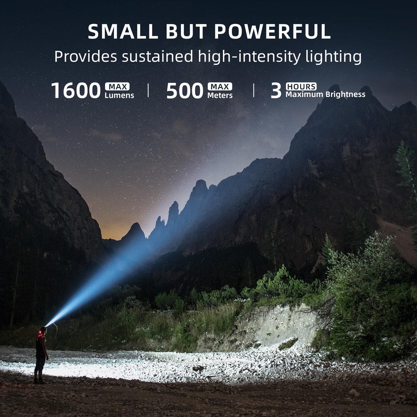 RYCELYSIAN EDC Flashlight Rechargeable with 1600 Lumens 7 LED Modes Magnetic Base and Bottle Opener Waterproof Small Flashlight with Red Beam for Home Outdoor Camping and Emergency（Black