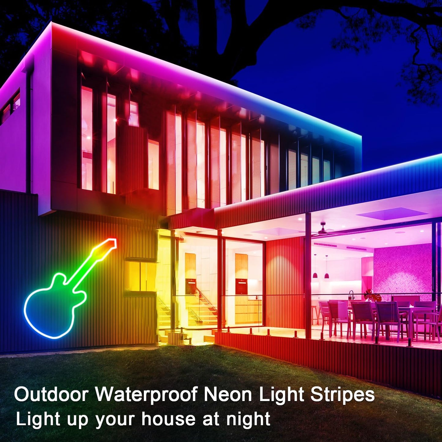 50ft RGB LED Neon Rope Lights with Remote & APP Control - Waterproof Flexible Strip for Bedroom & Outdoor Décor