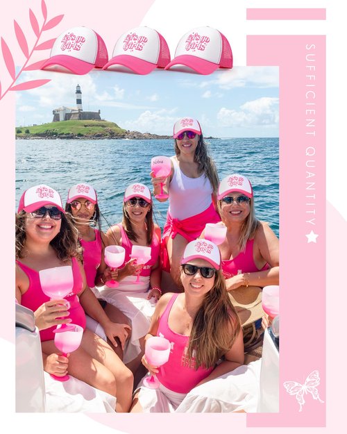 Jecery 10 Pcs Let's Go Girl Theme Trucker Hat for Women, Bach Party Mesh Baseball Cap for Bridal Shower Wedding Bach Party Gifts Rose Red