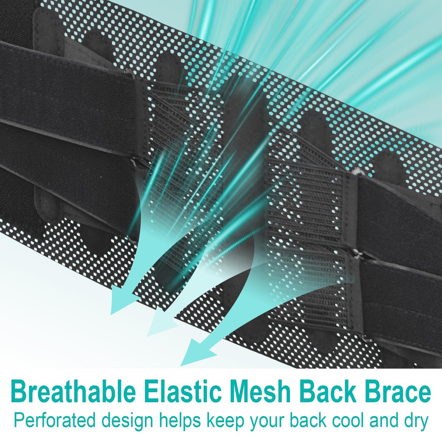 Breathable Back Brace for Lower Back Pain Relief – Lightweight Mesh Lumbar Support Belt with Dual Adjustable Straps, Thin Under-Clothes Back Support for Everyday Work & Housework for Men & Women