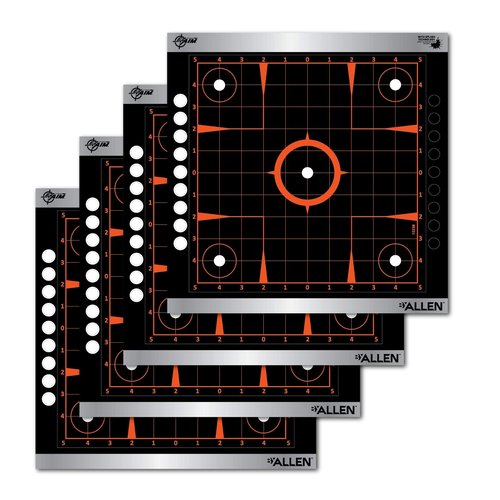 Allen Company EZ-Aim Reflective Adhesive Splash Shooting Target by Allen Company, Targets - Bullseye, Handgun Trainer, Sight Grid, Human Silhouette, Aiming Dots, Black