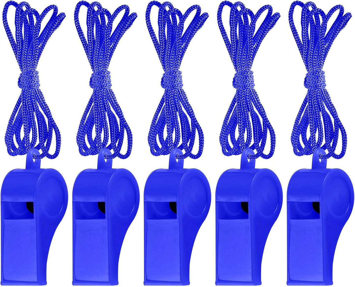 Zuazaor Plastic Whistles - 50 Pack with Lanyard | Loud Crisp Sound for Sports & Outdoor Events