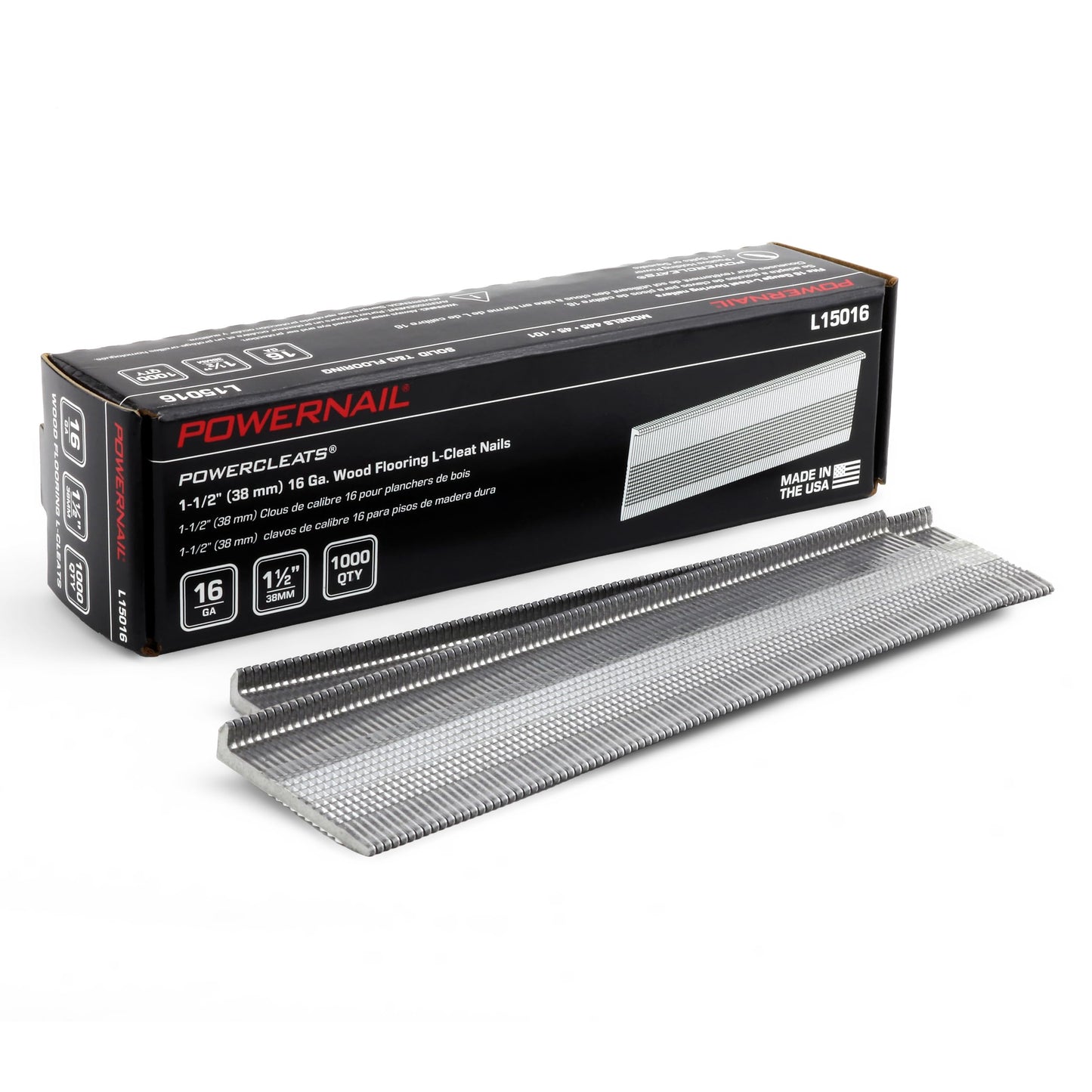 Powernail L150165 16 Gauge 1-1/2 Inch Length L-Cleat Nail for Hardwood Flooring (1 case of 5-1000ct boxes)