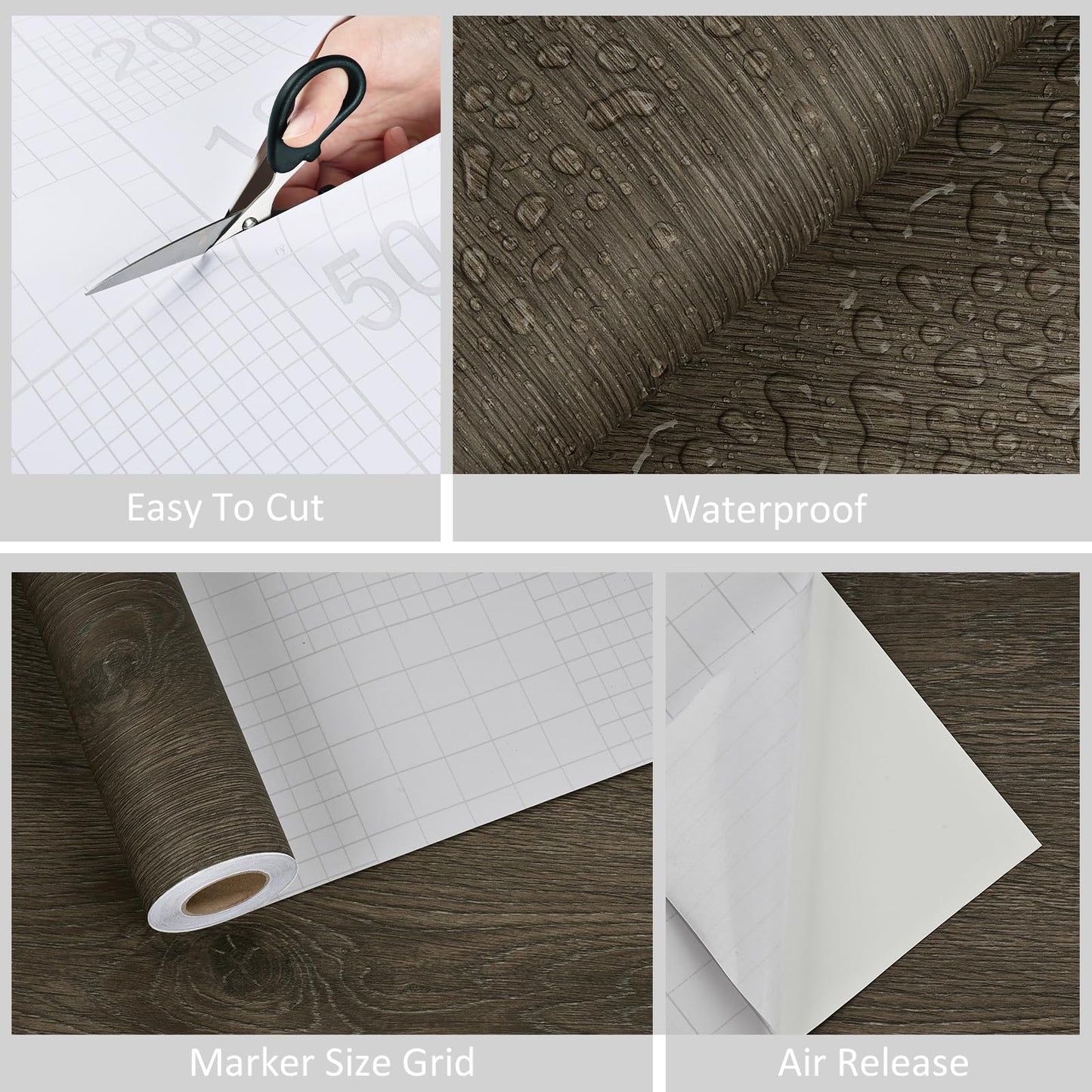 WESTICK Brown Wood Contact Paper Peel and Stick Countertops Waterproof Walnut Wood Wallpaper Vintage Wood Grain Countertop Contact Paper for Cabinets Drawers Office Desk Wood Vinyl Wrap 15.8" x 78"