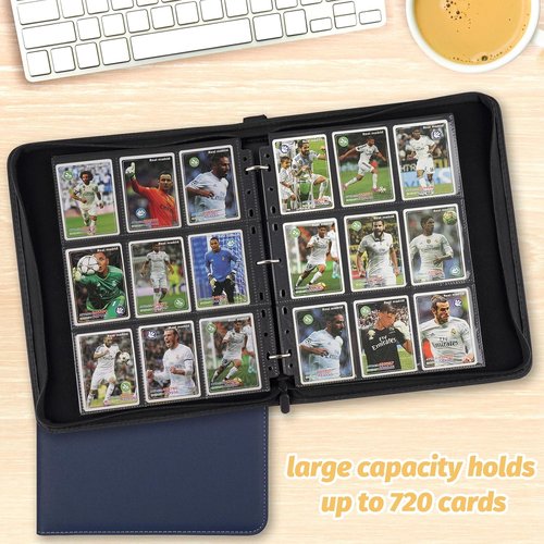 GERMUN Premium Zip Trading Card Binder - 720 Double-Sided Pocket Collection Album | Dark Blue