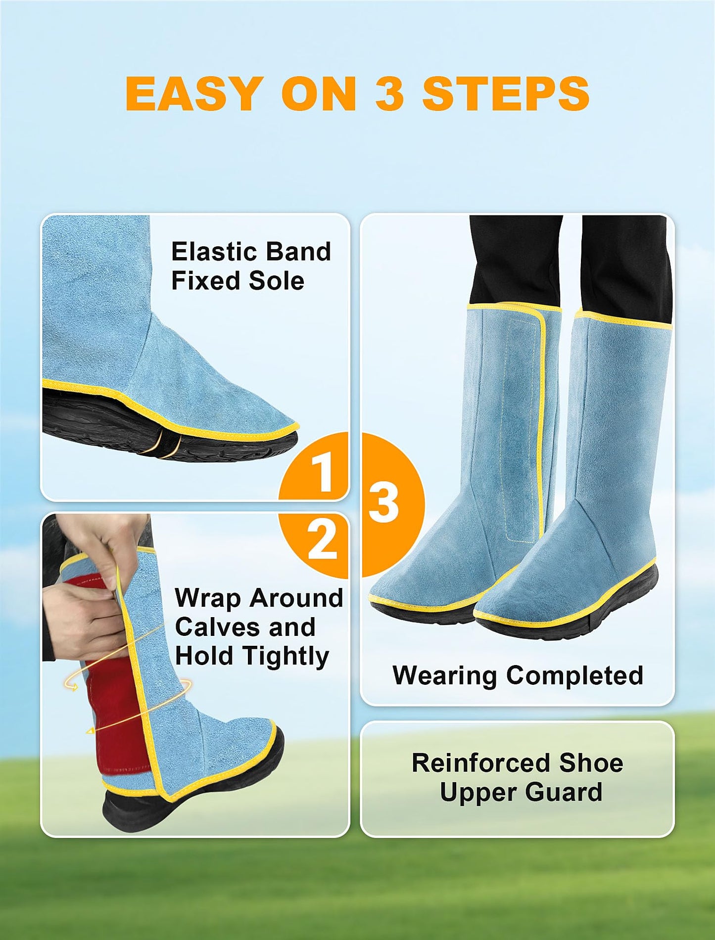 SARDVISA Leg Chaps with Shoes Cover, Weed Eater Shin Gaiters for Garden Weeding, Universal Mowing Protective Accessories Fits Men & Women for Lawn Care, Weeding & Trimming