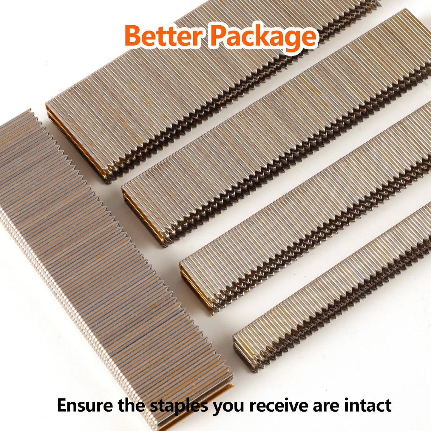 SITLDY 1000-Count 1/2 Inch Length, 18 Gauge 1/4 Inch Narrow Crown Staples, Heavy Duty Beveled Chiseled Pointed Galvanized Staples, for Pneumatic, Electric 18GA Stapler Gun