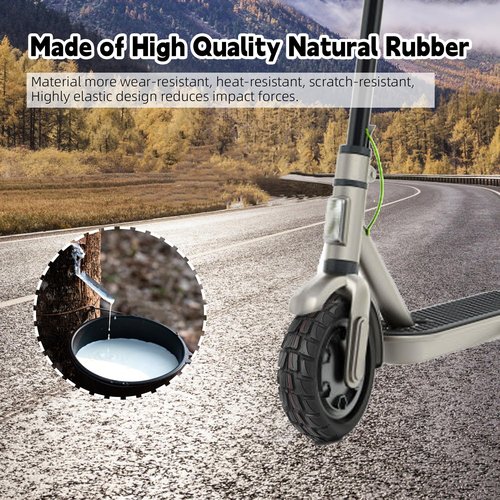 80/65-6 Off Road Tubeless Tire, 10x3 255x80 10 Inch Electric Scooter tire, With Tire Air Valve, for Nanrobot D4+/D5+/D6+/Apollo Pro/Varla Eagle One Electric Scooter