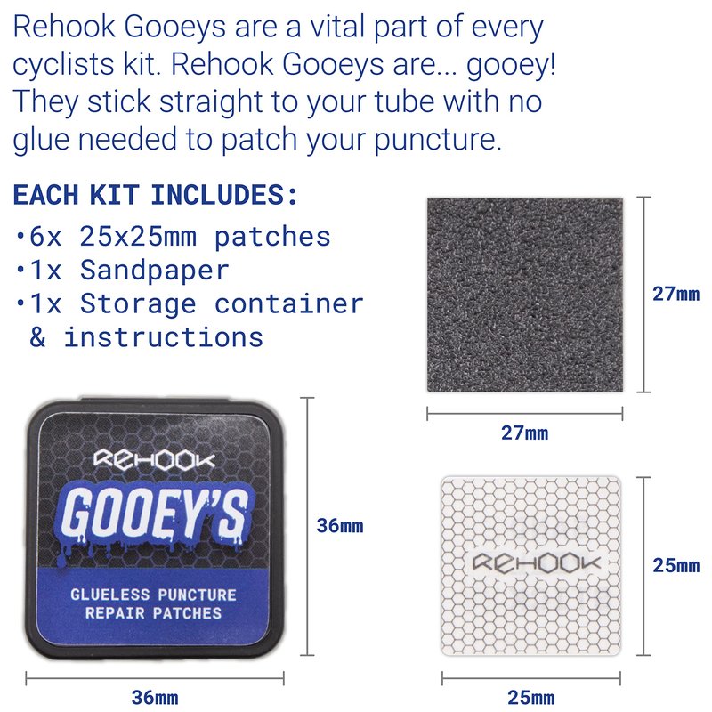 Rehook Emergency Bike Repair Kit - Complete Lightweight Emergency Tool Kit for Cyclists. Cycling Multi Tool, Bike Pump, Tyre Levers, Glueless Puncture Repair Patches