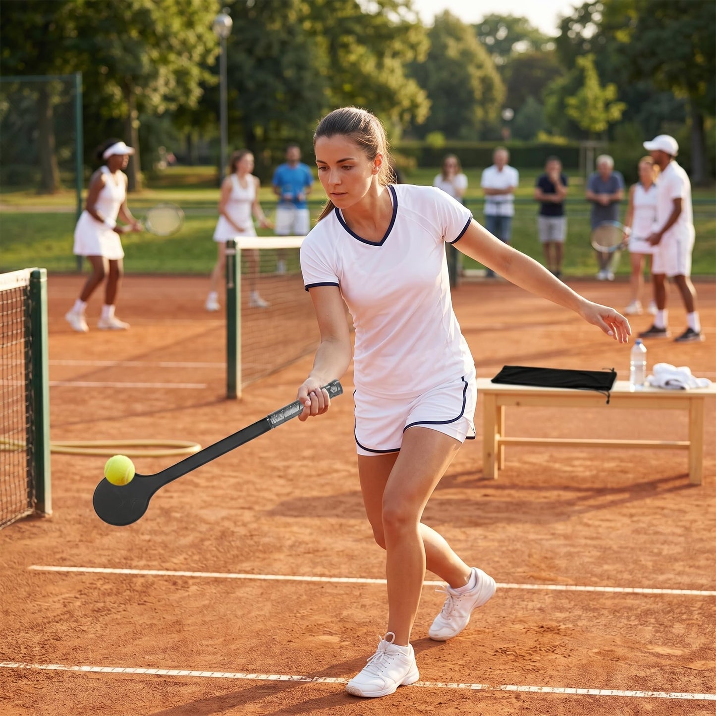 Tennis Racket Carbon Fiber Practice Tennis Pointer for Sweet Spot Training Improve Swing Accuracy and Prevent Tennis Elbow