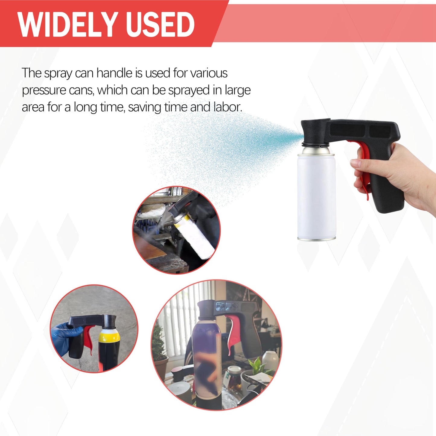 Spray Paint Can Gun,Instantly Convert Spray Cans Into Spray Guns - Universal Compatible for Can-Gun1 Spray Trigger Handle,Fits Black Spray Paint, Adhesives,Lubricants(2 PCS)