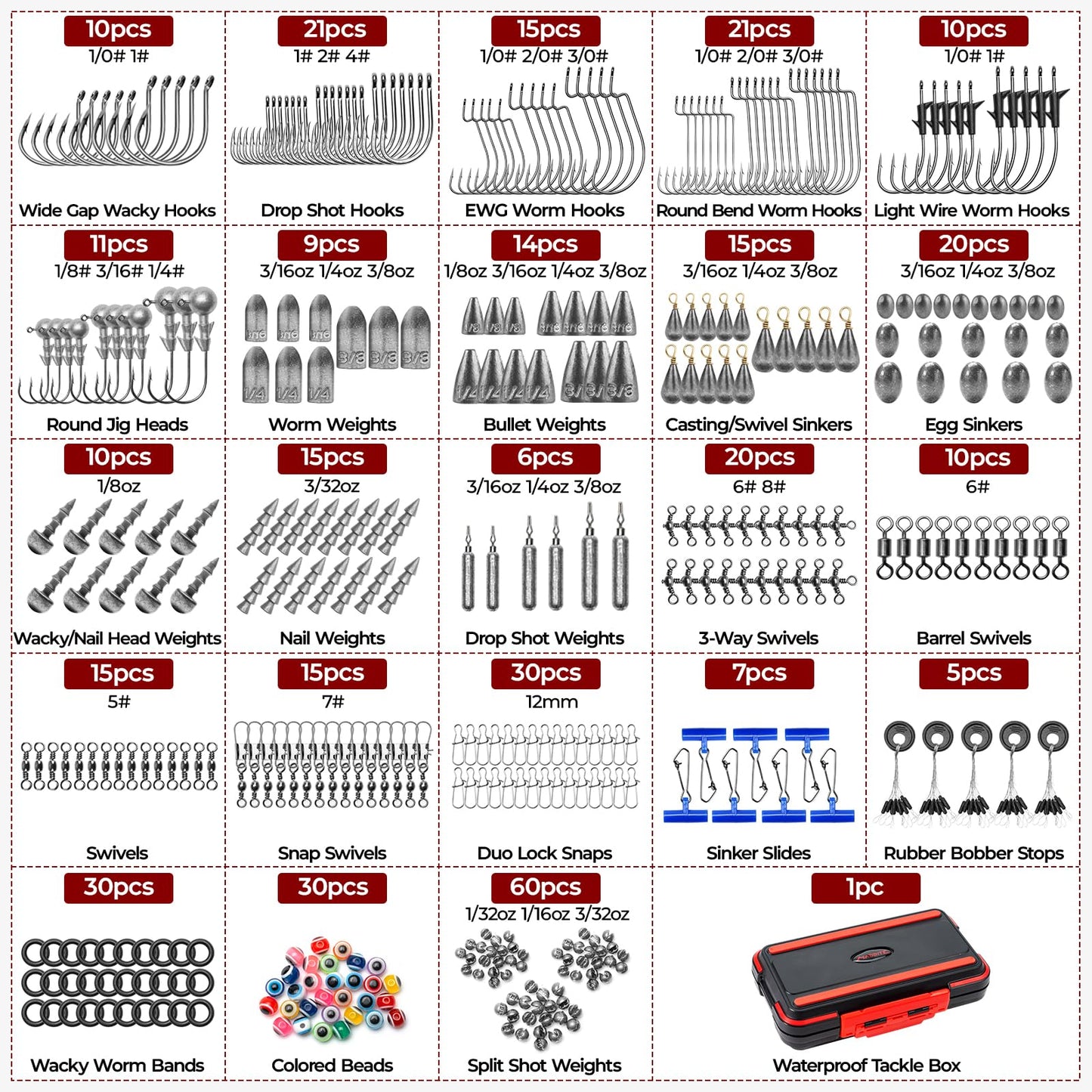 MadBite by KastKing Fishing Tackle Kit, 400pcs Terminal Tackle Kit