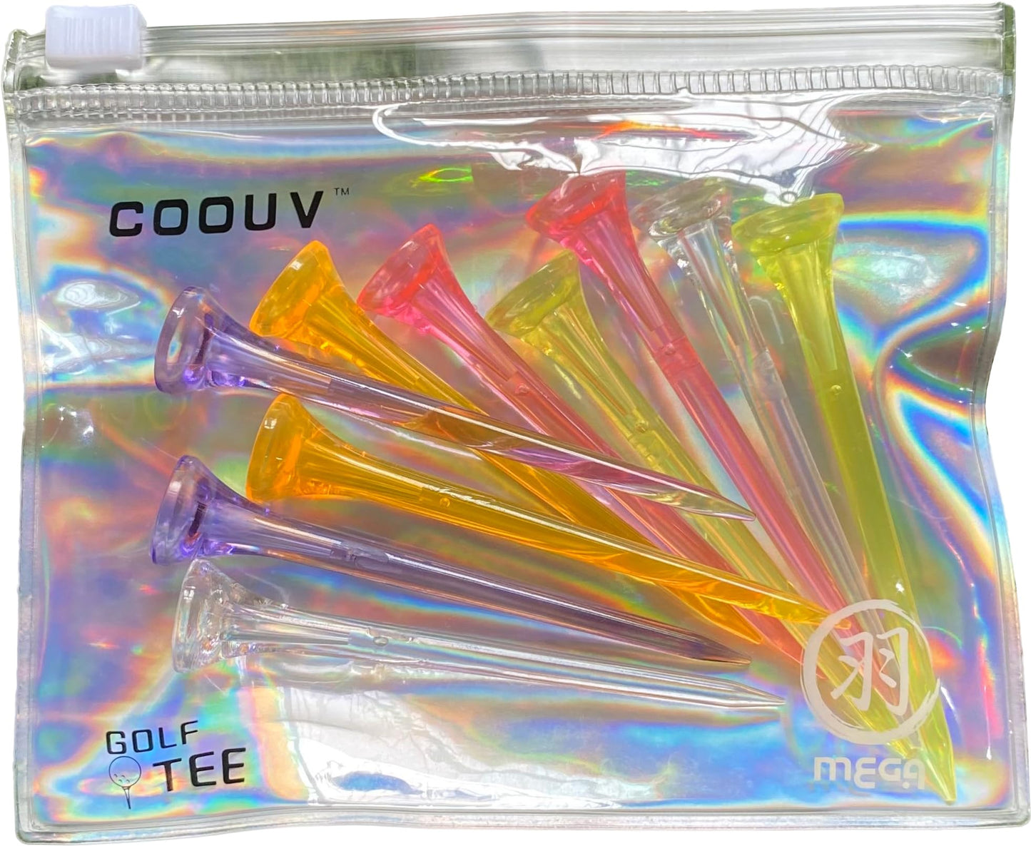 Golf Tees 2.68’’ 2.83’’ 10/20/30 Count Crystal Plastic Golf Tees Reduced Friction & Side Spin Professional Unbreakable TEES