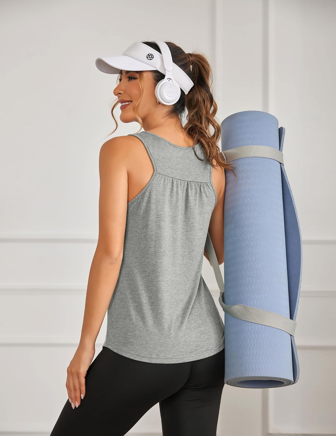 PINSPARK Racerback Workout Tops for Women - Lightweight Sleeveless Athletic Tank | 2 Pack S-3XL