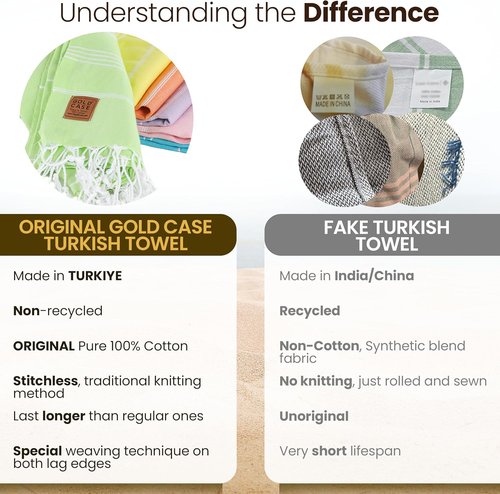 LYCIA Turkish Beach Towel Set of 6 - Oversized 100% Cotton Quick Dry & Sand Free - Multi Color 70 x 38''