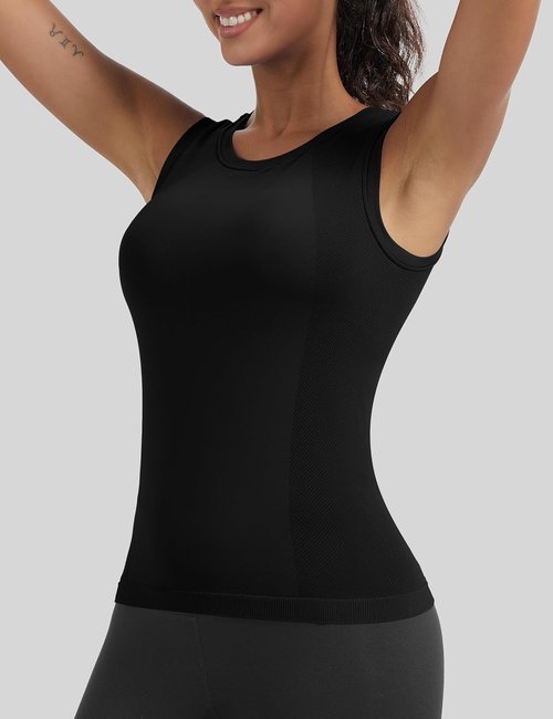 MathCat Women's Seamless Workout Tank Top - Built-In Bra & Sleeveless Design for Yoga & Daily Wear
