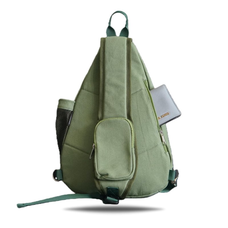 Shamguru Canvas Sling Bag Crossbody Backpack - Adjustable Strap Daypack with Anti-Theft Pocket and Water Bottle Holder